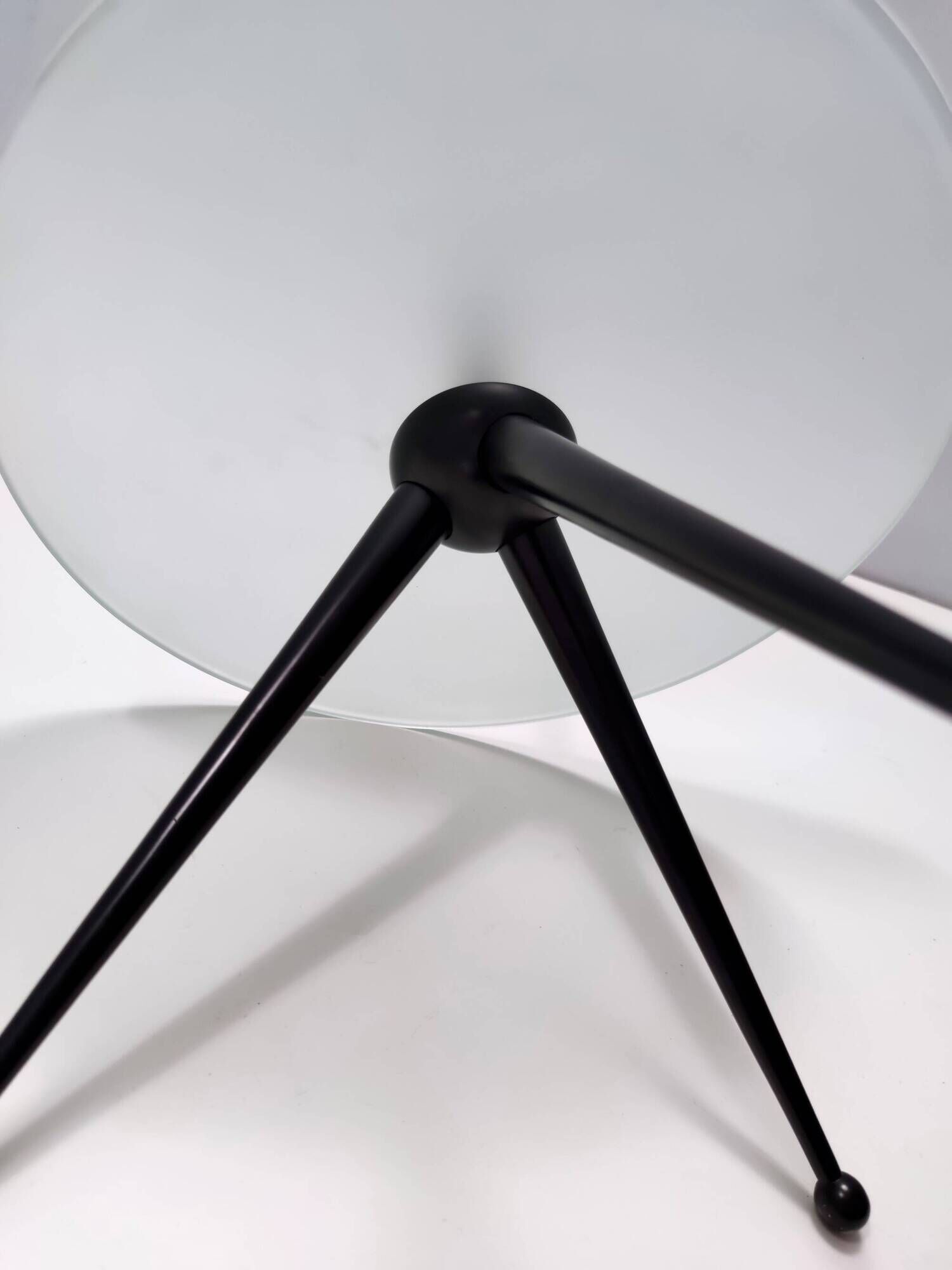 Tripod Beech and Glass Side Table in the Style of Cesare Lacca, Italy, 1980s