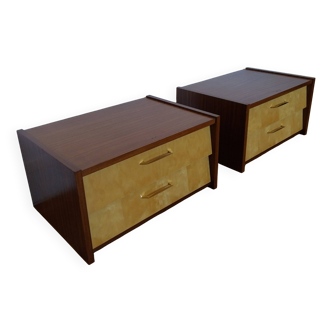 Paire de tables de chevets suspendus