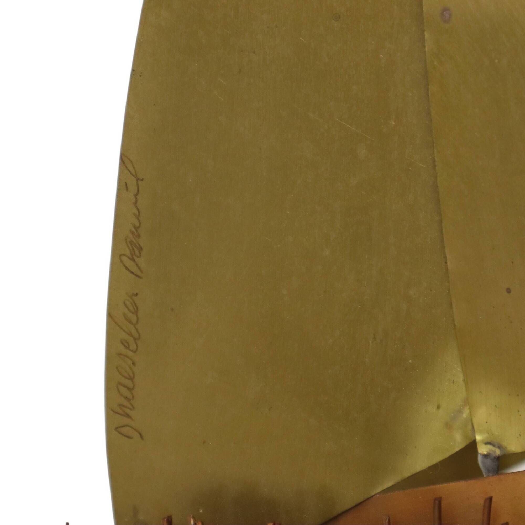 Copper and Brass Boat-Design Mirror by Daniel D’Haeseleer, 1970s