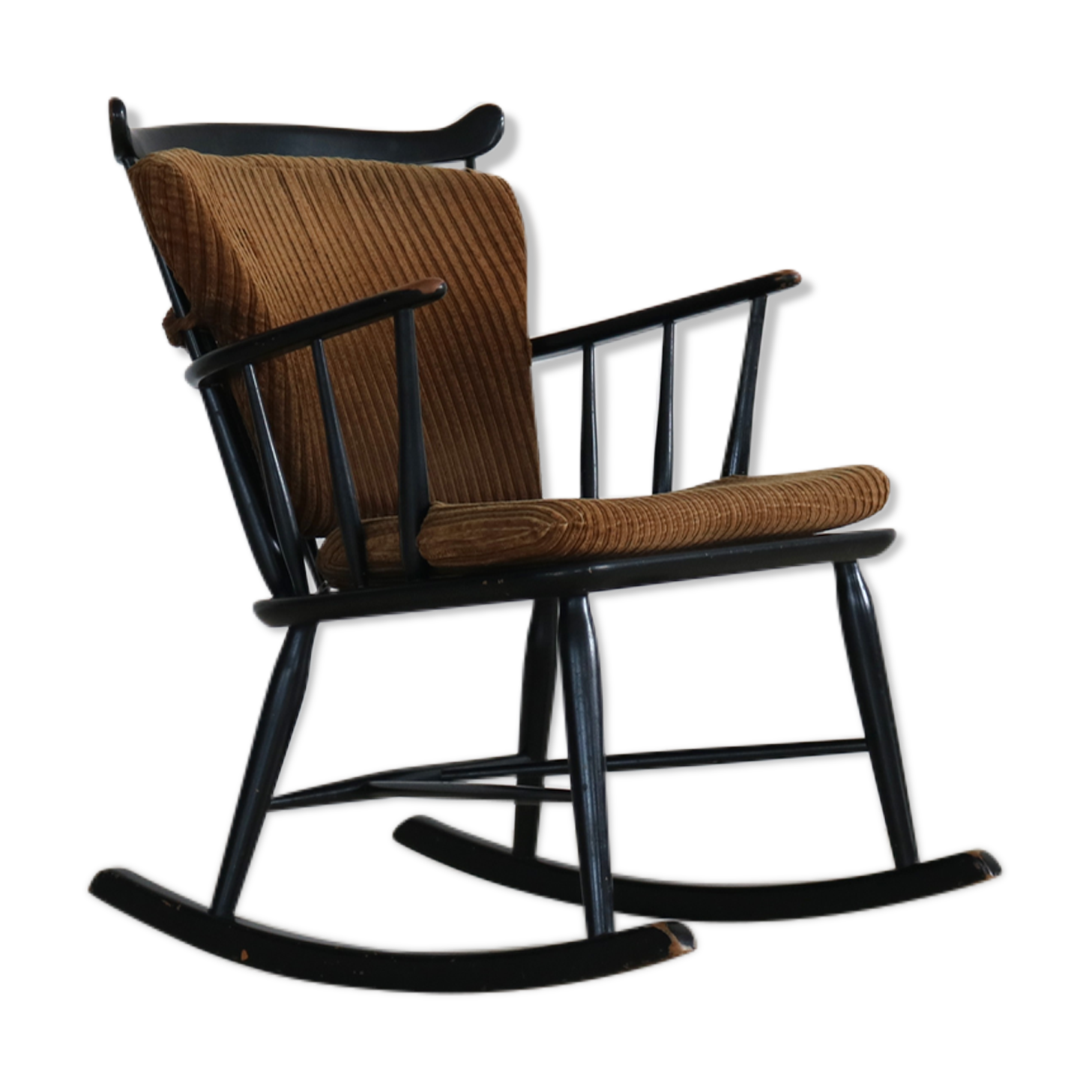 Vintage wooden rocking chair by Farstrup