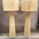 XXL raffia lamp duo