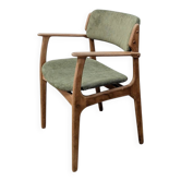 Erik Buch vintage chair in oak and velvet