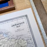 South America, antique map, printed in 1852. Authentic.