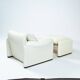 Chaise Maralunga de Vico Magistretti en cuir blanc