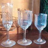 Glassware set, ice bucket, carafe, Baccarat crystal Capri model 20 pieces