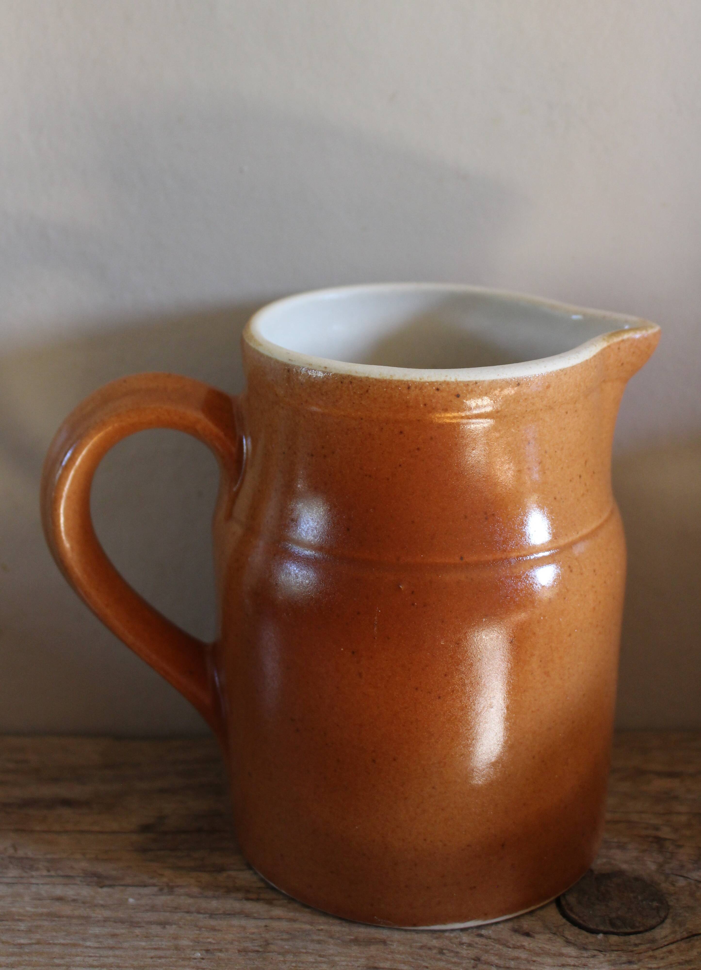 Vintage Glazed Stoneware Carafe by Digoin