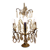 Old bronze girandole and crystal 4 fires