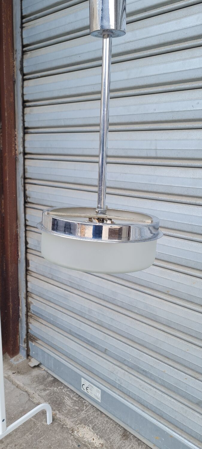 Czechoslovakian frosted glass pendant light