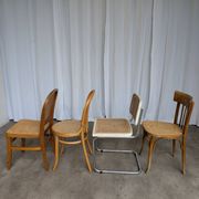 Set of 4 Mix & Match Dining Chairs with Cane Seat / Mid-Century Dining Furn