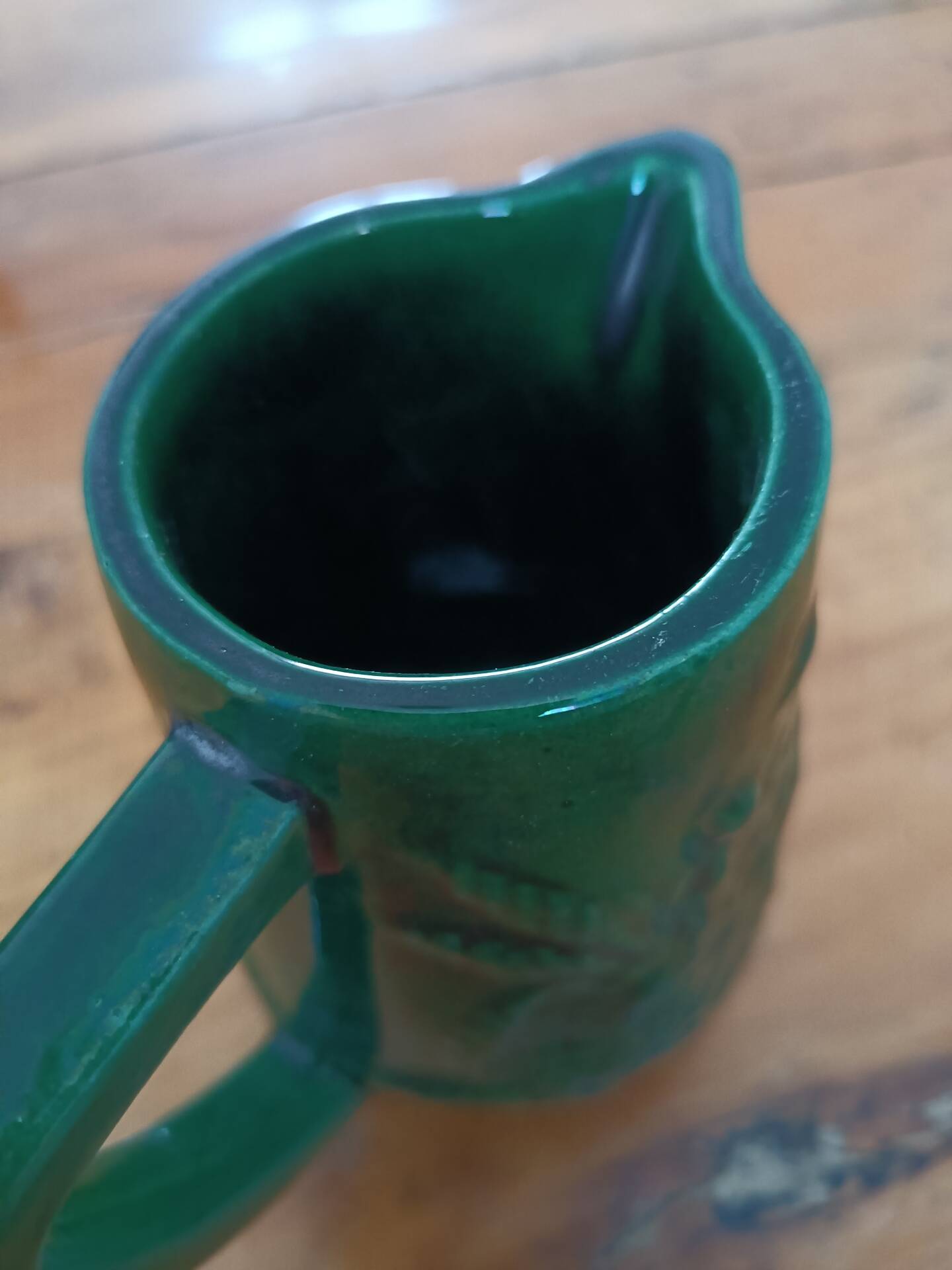 Small dark green Art Deco Saint Clément jug