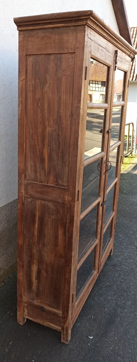 Old wooden glass cabinet