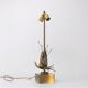 Exotic flower table lamp in solid brass