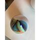 Multicoloured Reeds White Egg Lamp in Murano-Style Glass