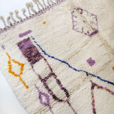 Moroccan Berber carpet azilal ecru with colorful patterns 300x196cm