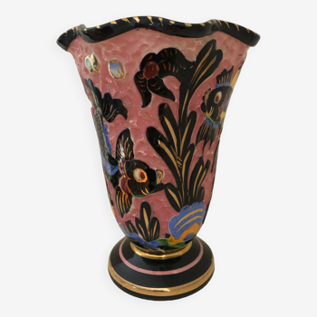 Vase céramique Monaco Atelier Cerdazur signé 80 DPR