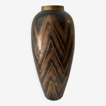 Large Art Deco vase 1930 brassware