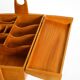 1950s ash wood sewing box, with a hinged top, multiple compartments