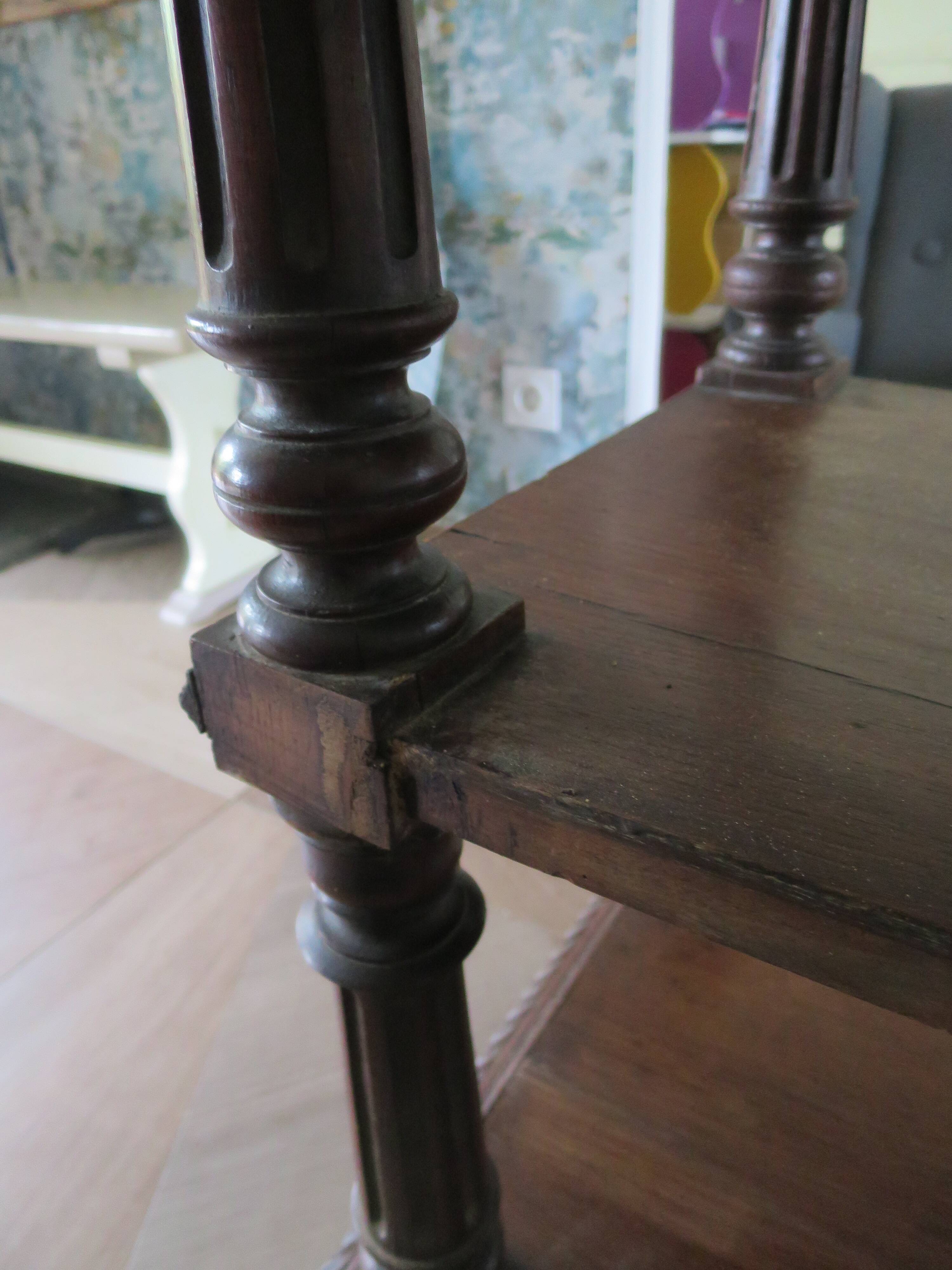 Ancien-Desserte-Console-Meuble de présentation-Henry II-fin xixème