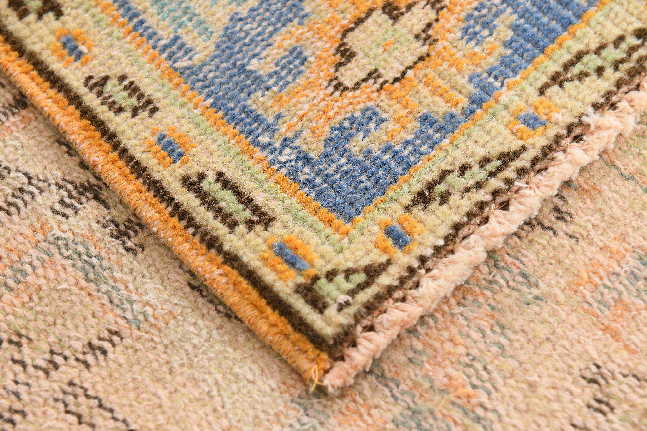6x9 orange madallion oushak rug, 288x194cm
