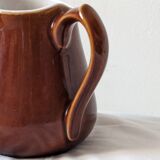 4 pieces mismatched set in brown earthenware 40s 50s vintage