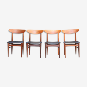 Suite de 4 chaises dyrlund - années 1950