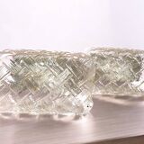 Pair rectangular ceiling or wall flush mount lamps