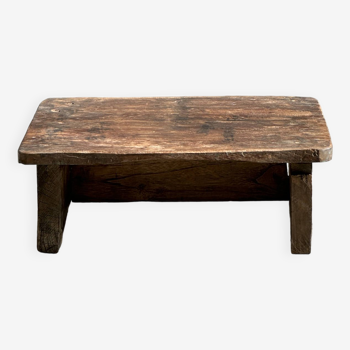 Small low rectangular recycled wood coffee table in upcycled teak