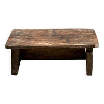 Petite table basse en bois recyclée rectangulaire basse en teck upcyclé