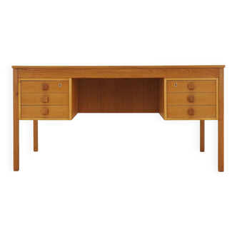Bureau en frêne, design danois, années 1970, fabricant : Domino Møbler