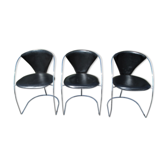 Set of three Linda Chairs, Italy, 1980s