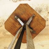 Wrought Iron and Wood Side Table - Art Deco Side Table - Column Furniture