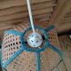 Suspension abat jour luminaire  cannage liseré  ancien vintage