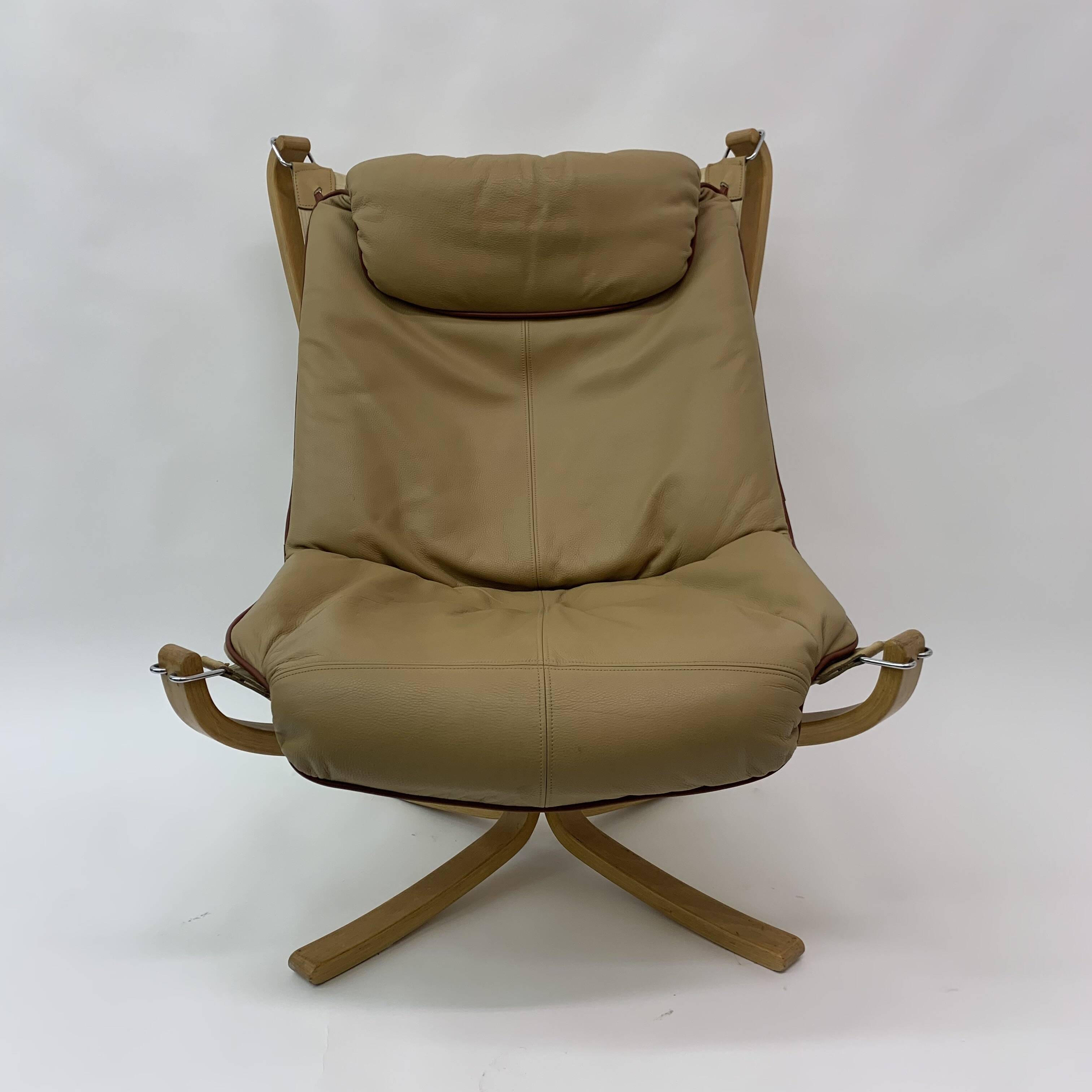Falcon Leather Lounge Chair by Sigurd Ressel for Vatne Møbler, 1970s