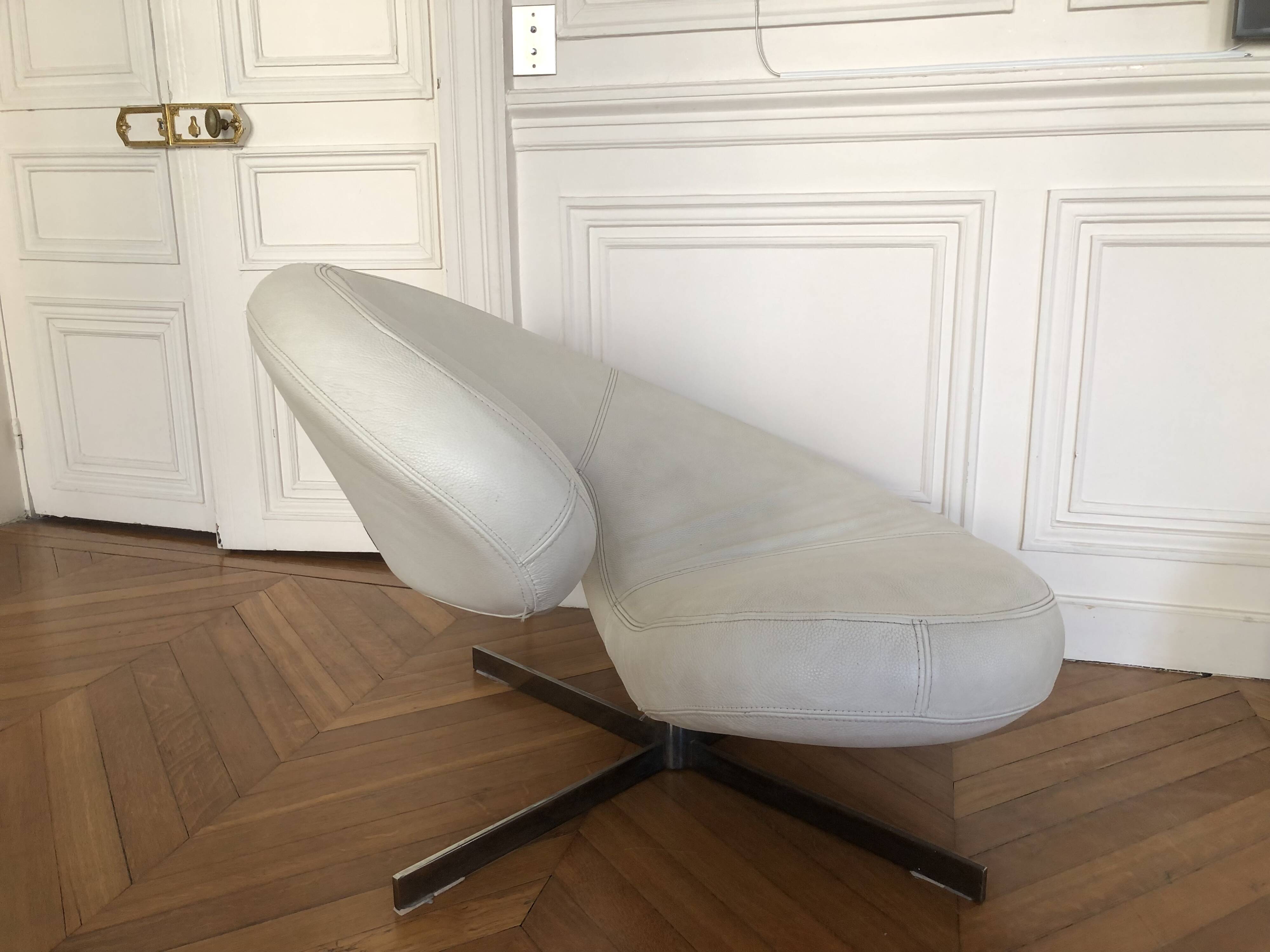 Roche Bobois Cloud Armchair White Leather