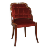 Art Deco “clouds” dining room/side chair with luxurious red upholstery