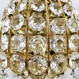 Set of 2 German gold-plated and glass wall lamps from Palwa, 1960s