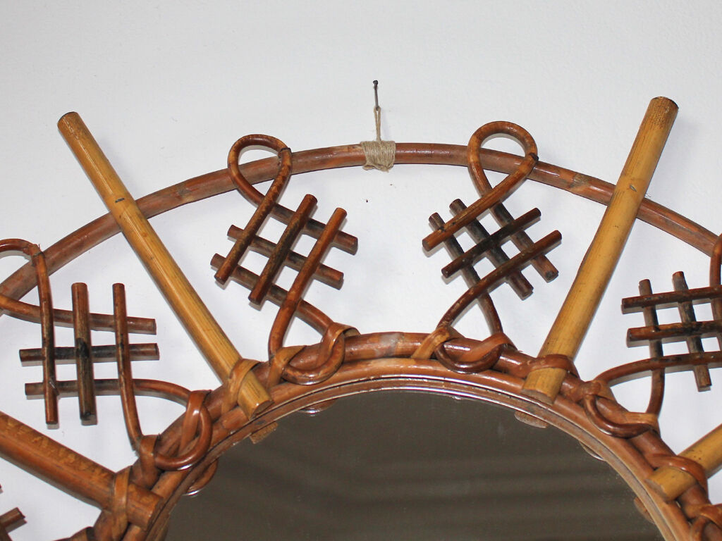 Mirror rattan Sun 59 x 59 cm