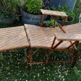 Chaise longue transat en rotin et cannage 1900