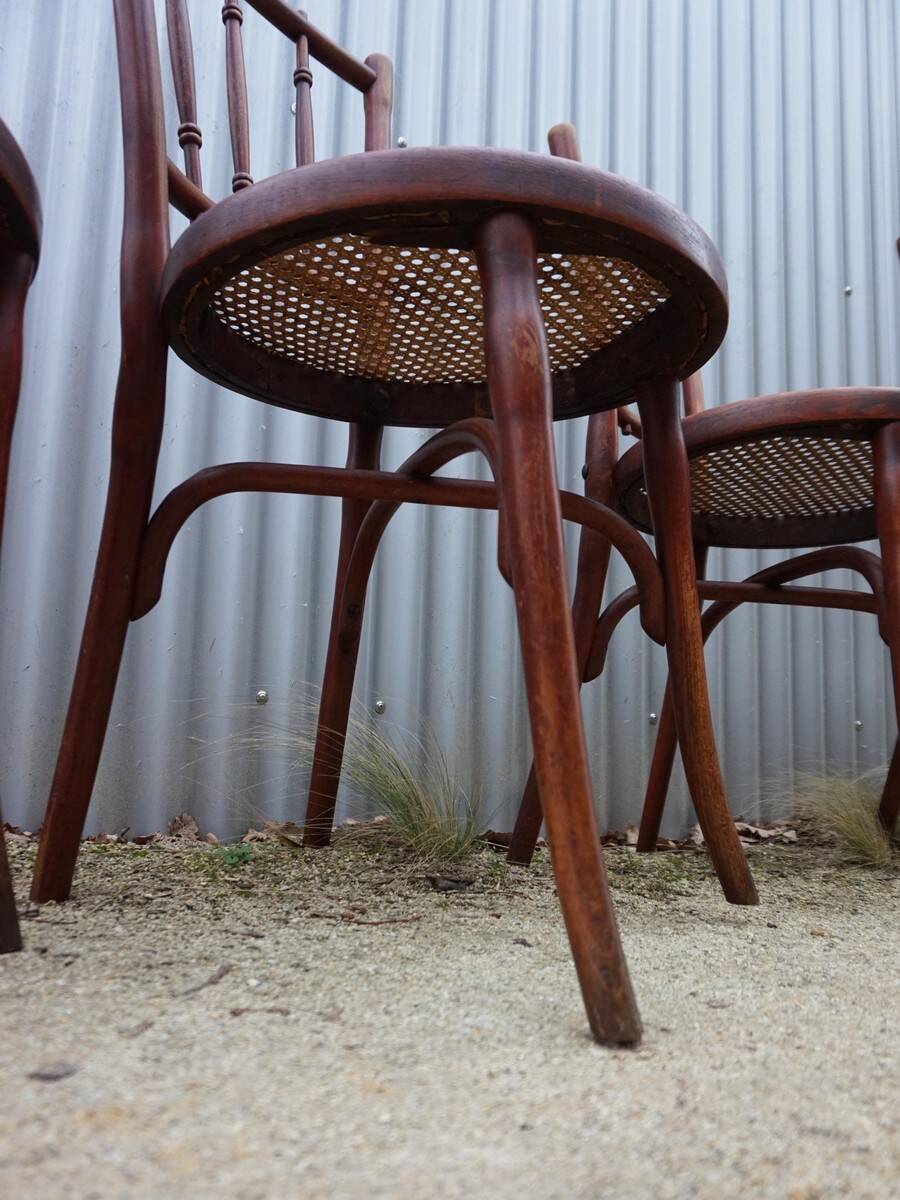 Chaises de salle à manger bistro Thonet originales, lot de 4