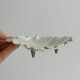 Vide-poche en forme de feuille en métal blanc argenté
