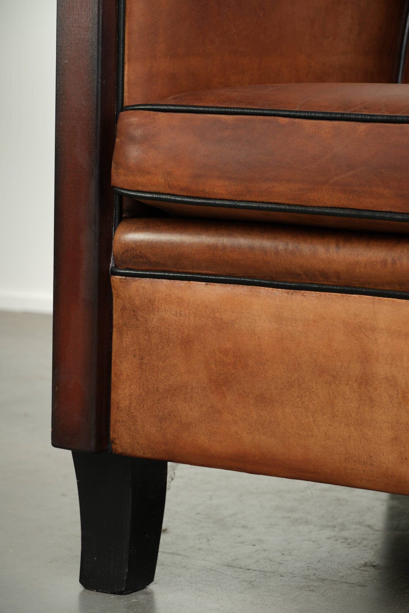 Very interesting sheepskin Art Deco design armchair with a great design