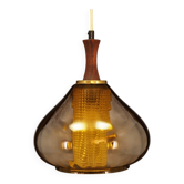 Glass pendant lamp, Danish design, 1970s, production: Denmark