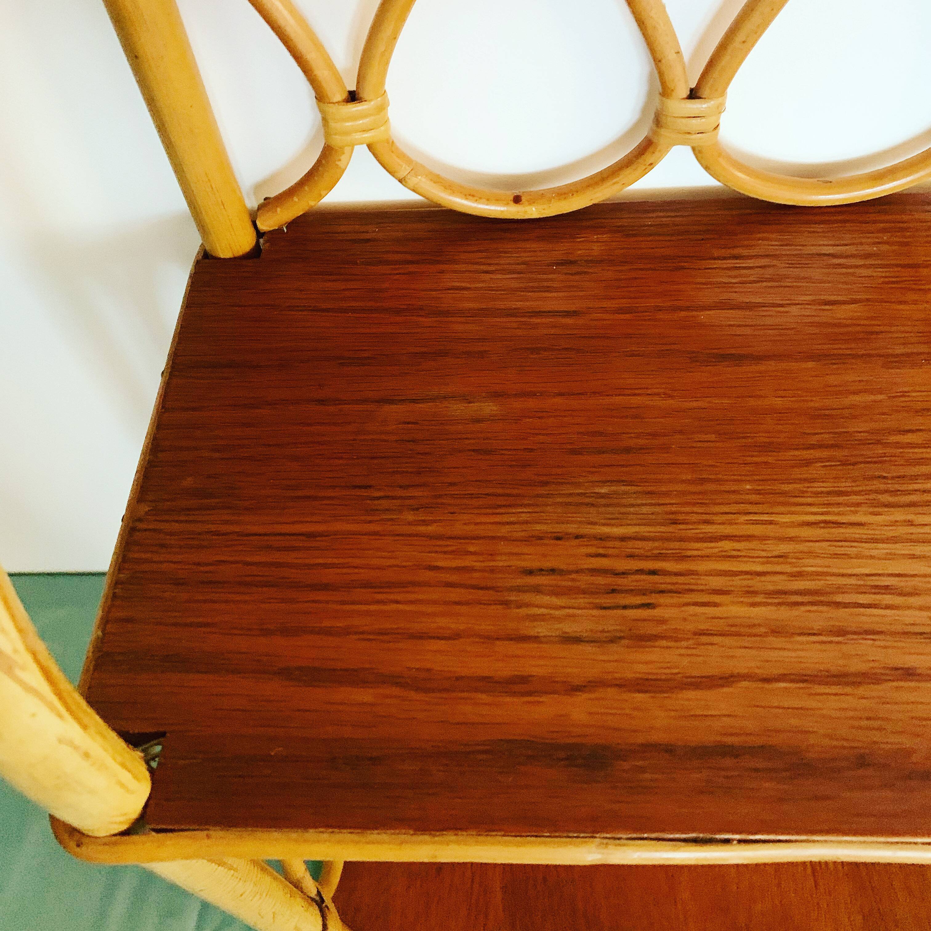 Double rattan wall shelf