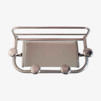 Porte manteau en aluminium art déco avec miroir