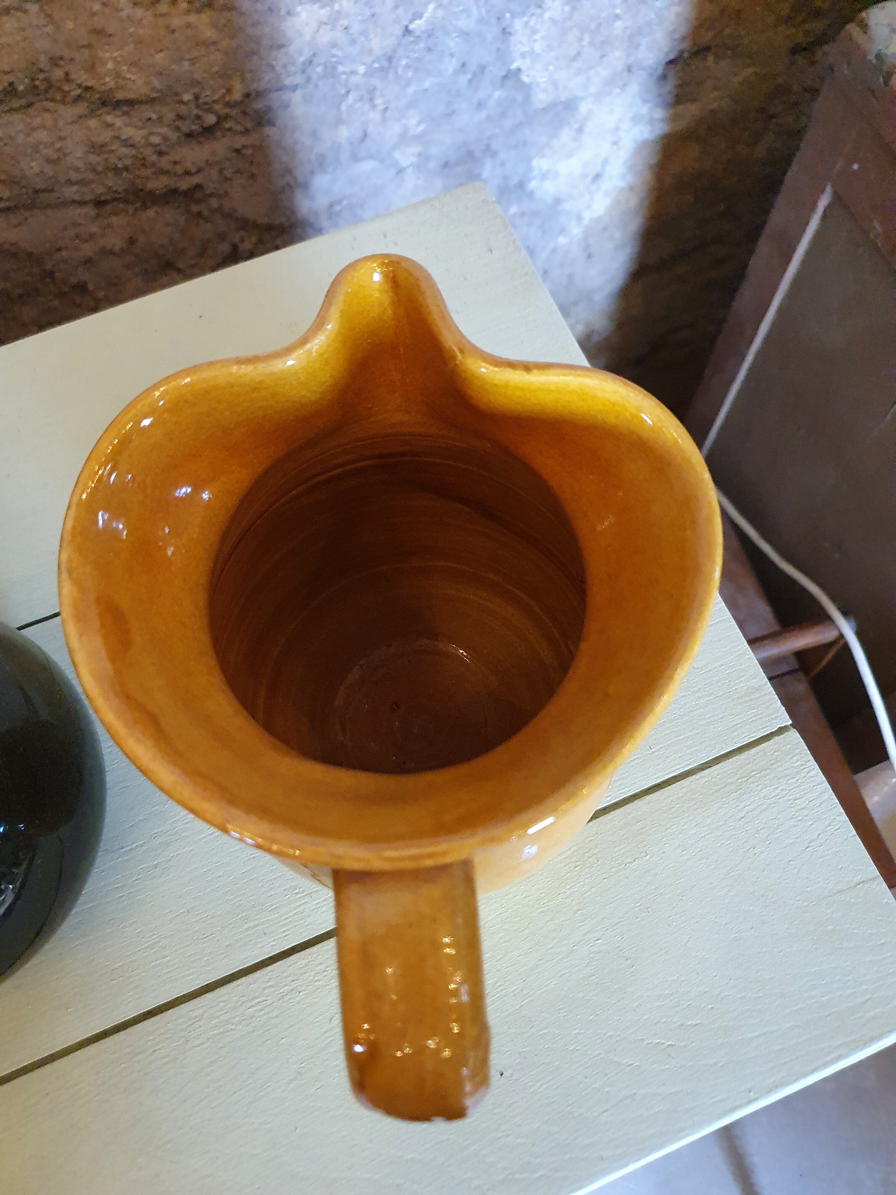 Mustard yellow sandstone decanter