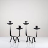 Pair of Wrought Iron Candleholders, 1950s