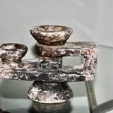 Brutalist stone candle holder 1960
