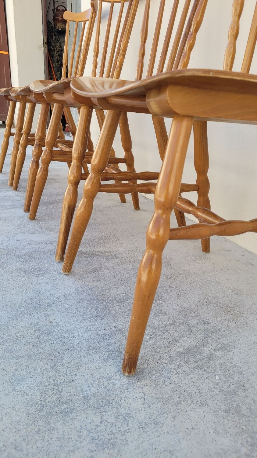 Series of 4 bistro chairs signed Baumann tacoma model 1950 vintage