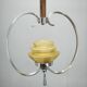 1930s Czech Art Deco Chrome and Frosted Glass Chandelier