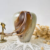 Vintage stoneware vase with draped effect glaze